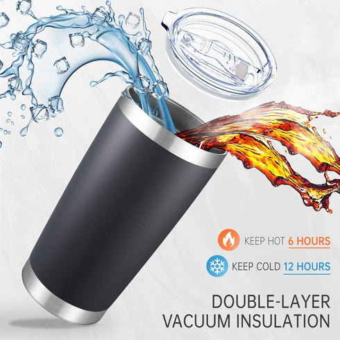 20 oz 20oz 6 pack Tumblers Bulk Stainless Steel Tumbler with Lid Double Wall Vacuum Insulated Coffee Mug Powder Coated