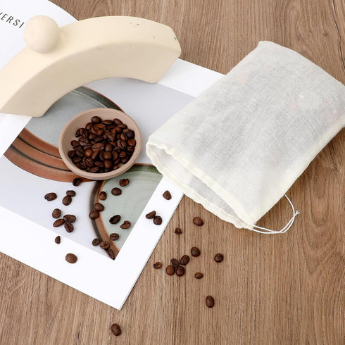 24PCS 6x8 Inch Spice Bags for Cooking, Reusable Muslin Drawstring Soap Bags for Loose Tea and Cheese Cloth Straining