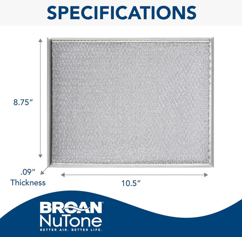 Broan-NuTone BP29 Aluminum Range Hood Kitchen Exhaust Grease Filter, 1 Count
