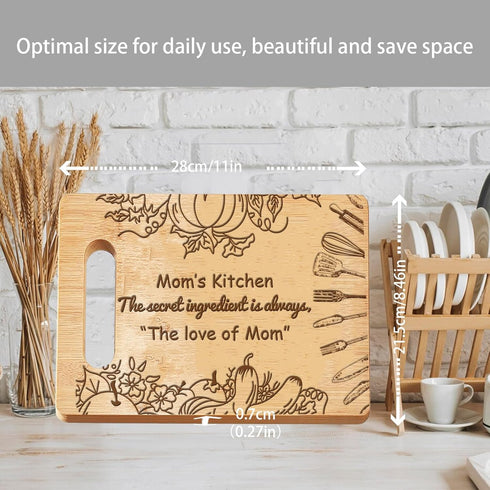 Wooden Chopping Board Cutting Board Gift for Mom Engraved Cutting Board with Warming Words Kitchen Cutting Board Gift for House Warming Couple Friends 28x21.5cm by FREEBLOSS