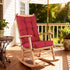 QemoraHome Rocking Chair Cushion Set Waterproof Weather Resistant Tufted with Ties, Non-Slip High