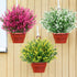 GREENRAIN 8 Bundles Artificial Lavender Flowers, UV Resistant Faux Plastic Plants for Garden, Porch, Window Box Décor