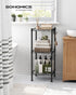 3-Tier 3 ULGR103B01 SONGMICS Bathroom Shelf, Storage Rack for Small Space, with PP Shelf Liners, Removable Hook