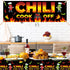 Chili Cook Off Decorations: 71" x 24" Banner and 3 Pcs Tablecloths for Cooking Party Supplies