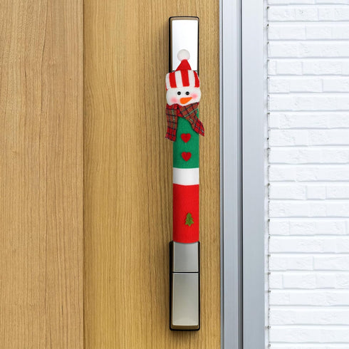 Christmas Refrigerator Door Handle Cover - Santa Snowman Kitchen Appliance Decorations for Fridge