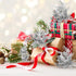 Gejoy 8 Pcs Christmas Tree Picks with Glitter, Faux Flower, Artificial Leaves, 7.8 Inch, Silver for Holiday Decor