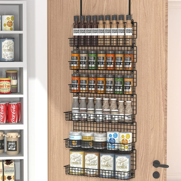 JKsmart 6-Tier Spice Rack Organizer with Door Hook, Wall Mounted & Over
