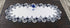 Linens, Art and Things White Navy Blue Jacquard Peacock Tail Lace Dresser Scarf Table Runner (16Wx35L)