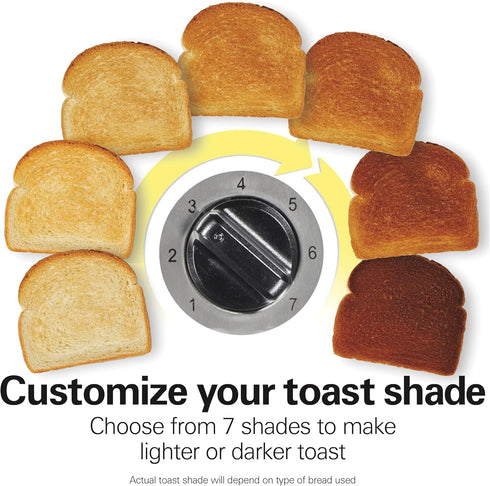 Hamilton Beach Extra Long Slot 2 Slice Toaster - Browning Control, Bagel Function, Modern Slim Design, Black