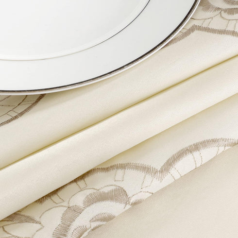 uxcell Round Tablecloth - Flower Embroidered Round Table Cover for Holiday Party, 48" Dia., Waterproof
