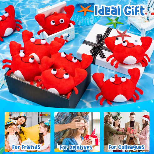 SYWHXY 12Pack Backpack Cute Plush Crab Lobster Doll Toy for Kids, Soft Mini Stuffed Crab Lobster Hanging Ornaments