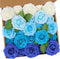 N&T NIETING Blue Roses Artificial Flowers, 25pcs Fake Flowers for DIY Wedding, Bridal Bouquets, Home Decoration