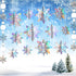 JULMELON 15Pcs Frozen 3D Hanging Snowflakes Decorations, Holographic Silver Snowflakes for Winter Wonderland Party
