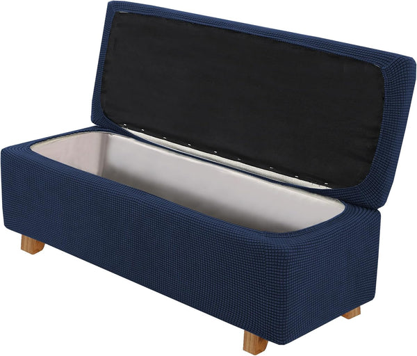 GAMUKAI 2-Piece Stretch Ottoman Covers Rectangle Slipcovers for Folding Storage Stools, Non-Slip Elastic