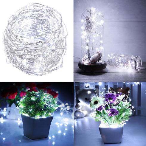 Fairy Lights CR2032 Battery Operated - 6.6Ft/2Meter 20 LEDs Micro Silver Wire String Lights, 6 Pack