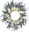 VioletEverGarden 20 Inch Spring Wreath for Front Door, Violet Blue and White Daisy Floral Decor