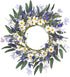 VioletEverGarden 20 Inch Spring Wreath for Front Door, Violet Blue and White Daisy Floral Decor
