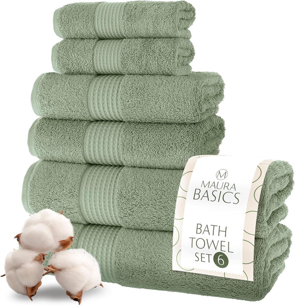 MAURA Basics Bath Towel Sets for Bathroom with Hanging Hook Loops. 2