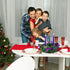 MCEAST 12 Inch Christmas Centerpiece Wreath Candle Holder with Purple Ribbon, Bowknots, Pine Cones for Home Decoration