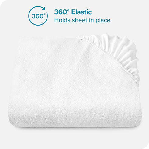 Bare Home Full Extra Long Mattress Protector - Premium 100% Waterproof, Cooling, Vinyl Free (Full XL, White)