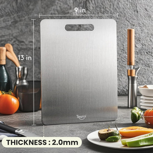 2 Pack 100% Vegetables(13 9) Titanium Cutting Board - Pure Titanium Cutting Boards For Kitchen,Easy to clean