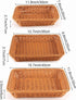 ZOENHOU 3 Packs Poly Wicker Bread Basket – Handmade Woven Empty Gift Basket for Home, Restaurant, and Hotel – Brown