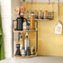 Alytree 2 Counter Counter Countertop Tier Bathroom Organizer, Bathroom Tray and Vanity Organizer, Wood Corner Tray