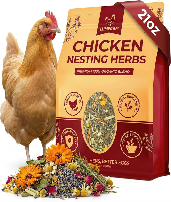 LUMERAM 21oz Premium Chicken Nesting Herbs 100% Organic Nesting Chicken Herbs for Laying