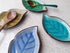 Ice Cracks Leaf Ceramic Spoon Rest for Stove Top, Cute Cooking Spoon Holder for Kitchen Counter 1 PCS (Sapphire)