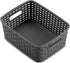 Set of 6 Plastic Storage Baskets - Small Pantry Organizer Bins with Cutout Handles for Kitchen and Home Organization