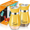 Salt and Pepper Shakers Set, 4 oz Glass Bottom Shaker with Stainless Steel Lid for Kitchen, BBQ, Camp, RV (Yellow)