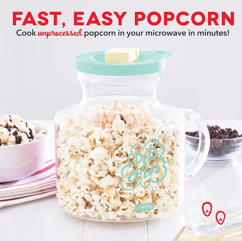 Dash Microwave Popcorn Popper for Fresh Movie Theater Style Popcorn at Home - Aqua by DASH