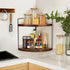 Counter 13.2x9.9 inch, 2 Countertop, Demigo Bathroom Corner Organizer Tier Acacia Wood Organizer Corner Storage Shelf