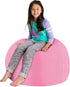 Posh Stuffable Kids Stuffed Animal Storage Bean Bag Chair Cover - Large 38" Solid Pink Toy Organizer for Children