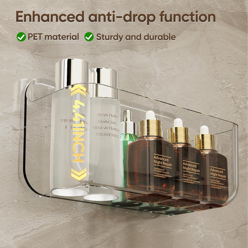 Plaitaoai Caddy,6 Pack Acrylic Shower Acrylic Rustproof Shower Organizer with Large Capacity,No Drilling Shelves