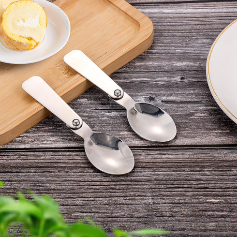 2pcs Replacement Spoons for Thermos Funtainer, 304 Stainless Steel Folding Utensils