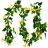 AirSun Artificial Morning Glory Flower Vines, 2pcs 15Feet Silk Garland for Home Garden Decor