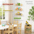 Set 3 Harwaya Floating Nursery Book Shelves for Wall, Natural Wood Wall Bookshelf for Kids Room Bedroom, Small Wooden