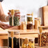 15 oz/450 ml Glass Storage Canister with Airtight Lid - Cute Decorative Container Jar with Wooden Spoon for Coffee,