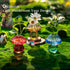 3Pcs Glasseam Mushroom Plant Propagation Station: Glass Plant Terrarium Jar with Wood Stand Unique Hydroponic Planters