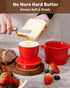 Mavolico Countertop, Butter Dish with Lid, French Ceramic Butter Crock with Water Line for Keeps Butter Spreadable
