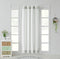 Central Park Sage White Stripe French Door Curtain Panels, 50"x72"x2 Boucle Linen Texture Sheer Drapes with Tieback