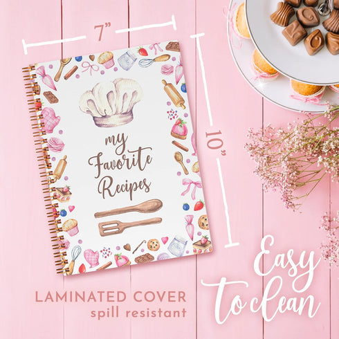 7"x10" Blank Recipe Book to Write Your Own Recipes - Durable Hardcover Organizer