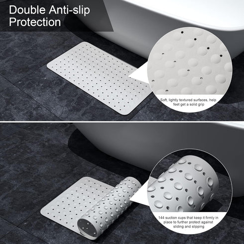 JOYCANO 28 16 inches, Bath Mat for Tub Non Slip, Shower Mat Bathtub Mat Non Slip, Natural Rubber no Plastic Odors