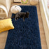 Soft Navy Blue Runner Rugs, 2x4 ft Plush Fluffy Carpets for Bedroom, Shag Furry Area Rug for Living Room Girls Kids Room
