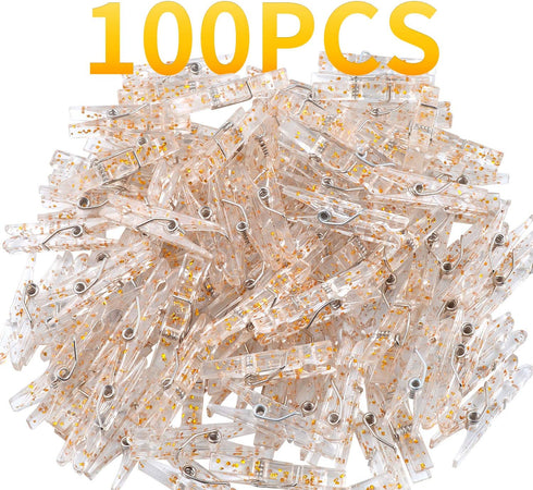 100 Pieces Clear Plastic Utility Paper Clips, Photo Paper Peg Pin, Clothes Line Clips, Craft Clips, 3.5 x 0.5cm x 0.7cm