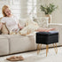 4 DUMOS Vanity Stool Chair, Ottoman with Storage, Makeup Cute Soft Small Footstool, Modern Style Faux Fur Seat