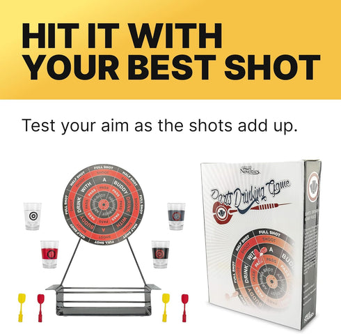 Fairly Odd Novelties Darts Drinking Game, Black - Energize Your Parties with Magnetic Darts & Shots Fun!