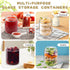 glasstore 4 Pack 500ml/16.7oz) Glass Jar With Airtight Lids Overnight Oats Containers With Lids Mason Jars Food Storage
