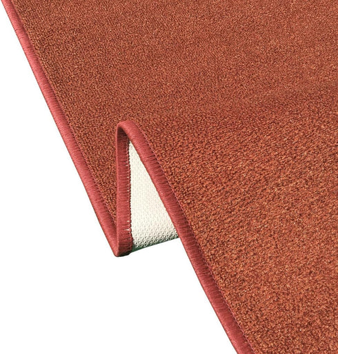 Kapaqua Custom Length Solid Color Runner Rug, Non-Slip Rubber Backing for Hallway, Stair, Kitchen, Living Room, Burnt